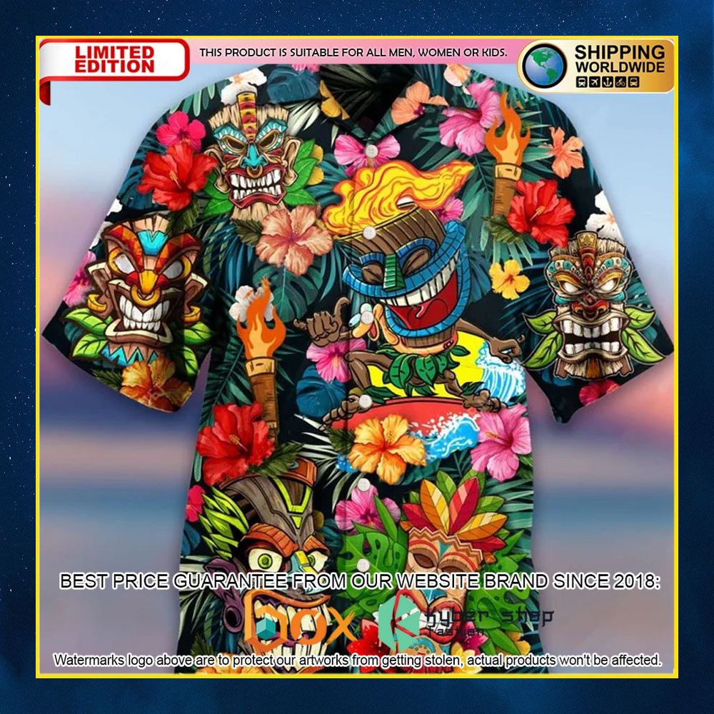 NEW Men Tiki Warrior 3D Hawaii Shirt 3