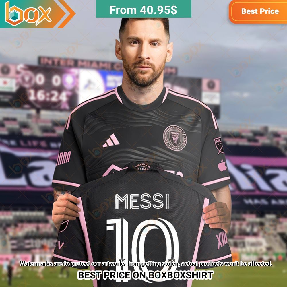 Messi MLS Inter Miami Black Soccer Jersey 2