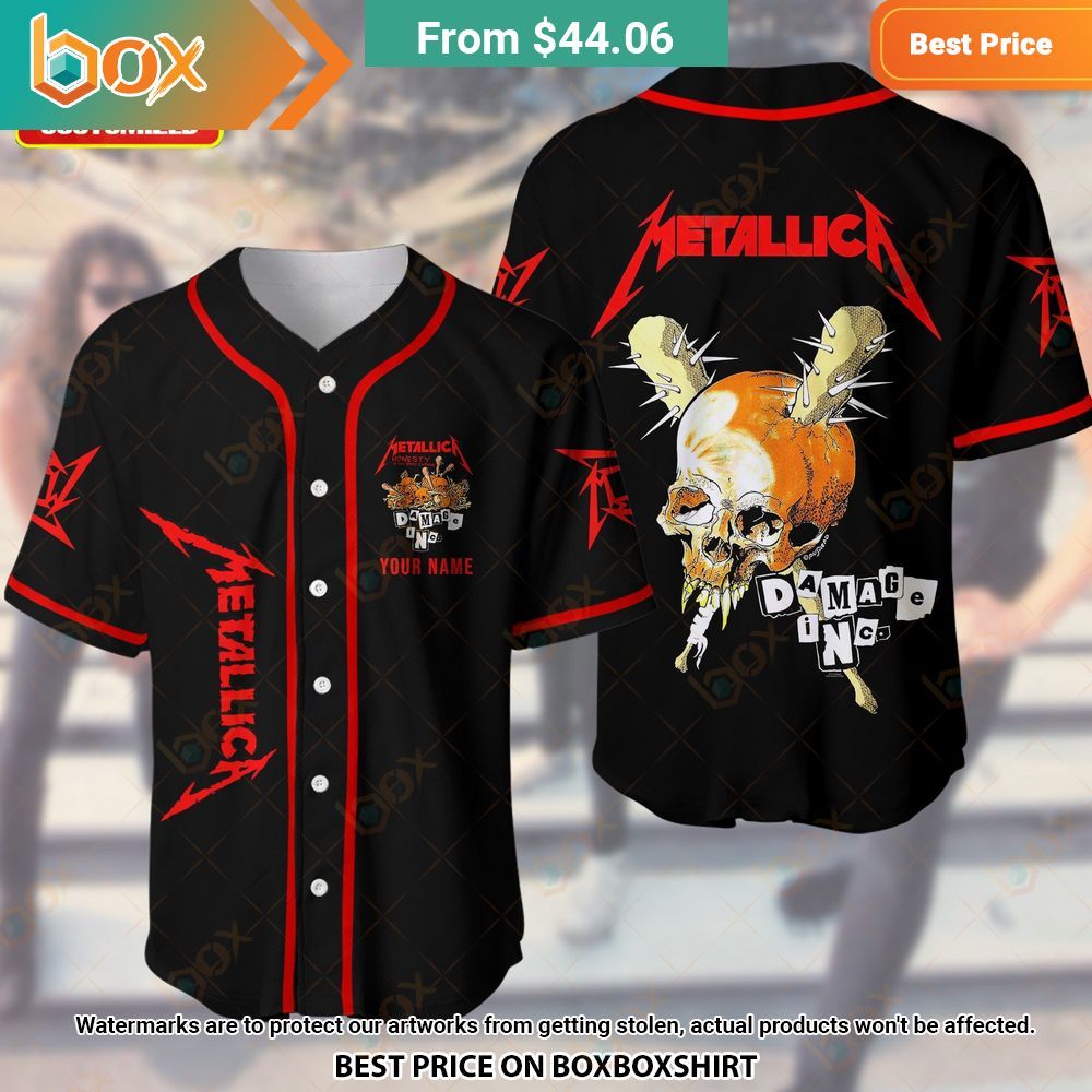 Metallica Damage, Inc, Custom Baseball Jersey 9