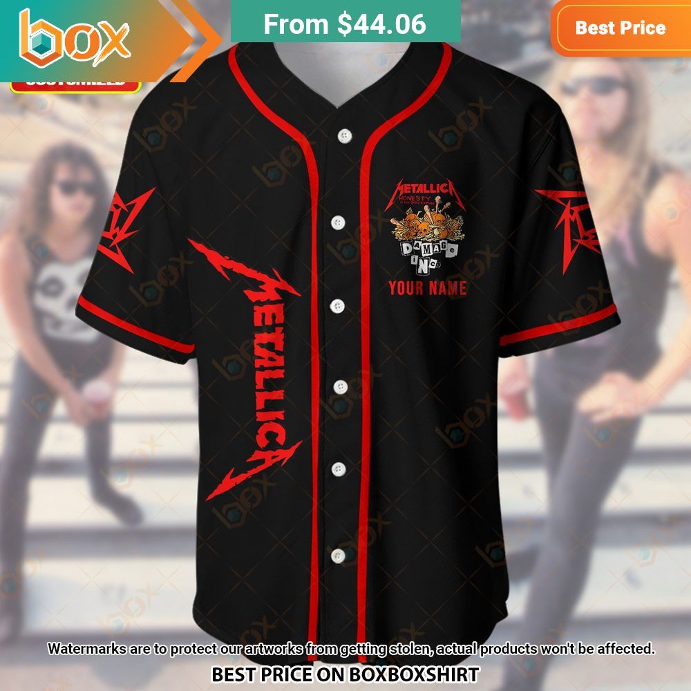 Metallica Damage, Inc, Custom Baseball Jersey 3