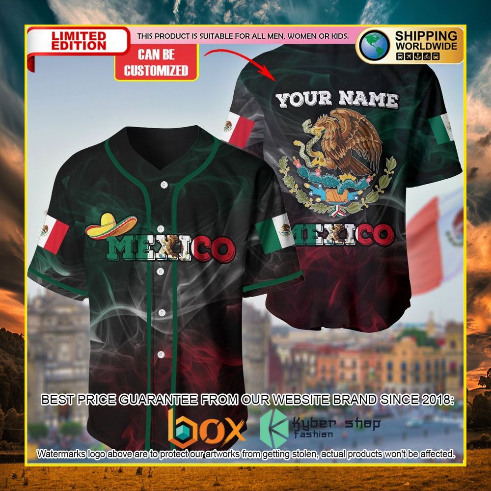 NEW Mexico Flag Custom Name Premium Baseball Jersey 7