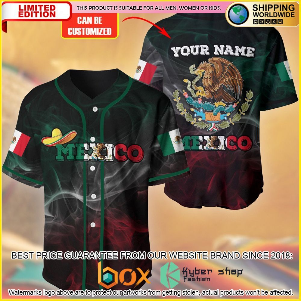 NEW Mexico Flag Custom Name Premium Baseball Jersey 2