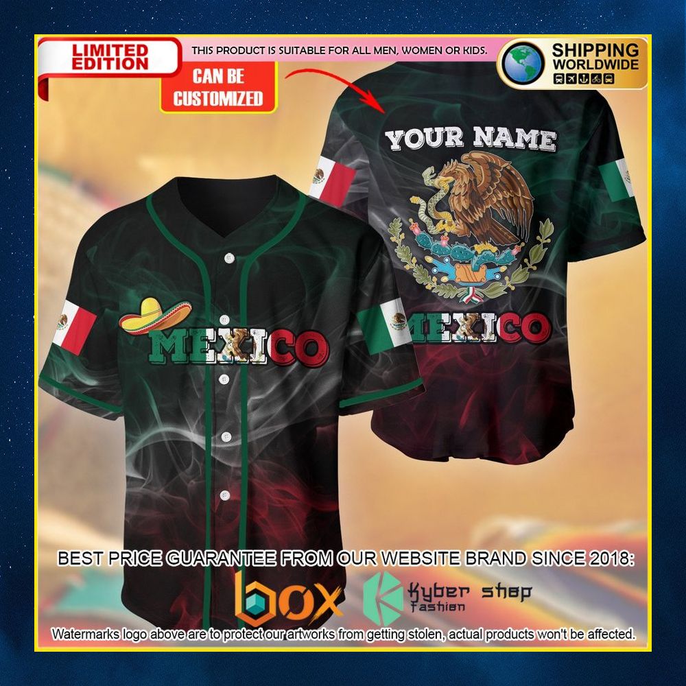 NEW Mexico Flag Custom Name Premium Baseball Jersey 14
