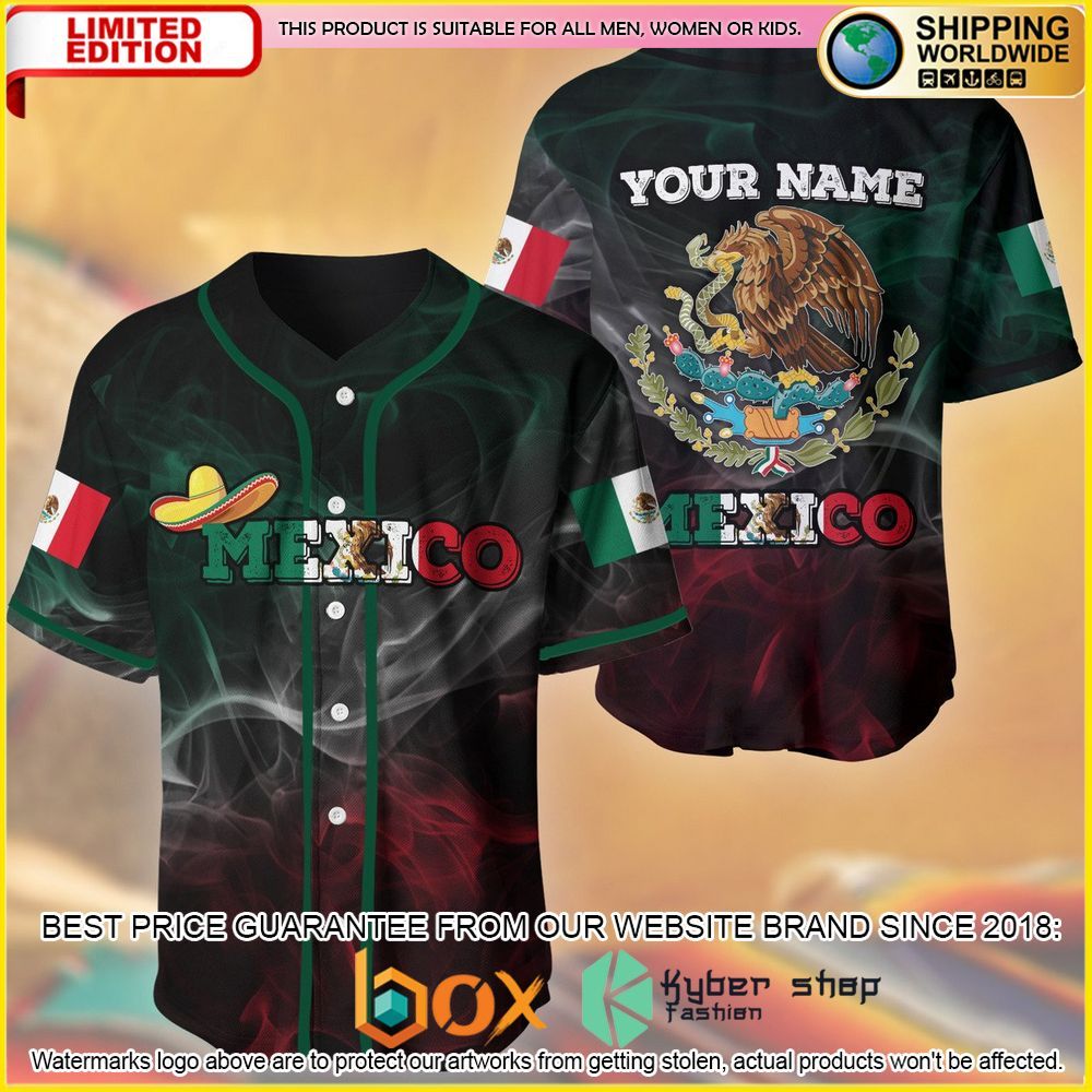 NEW Mexico Flag Custom Name Premium Baseball Jersey 4