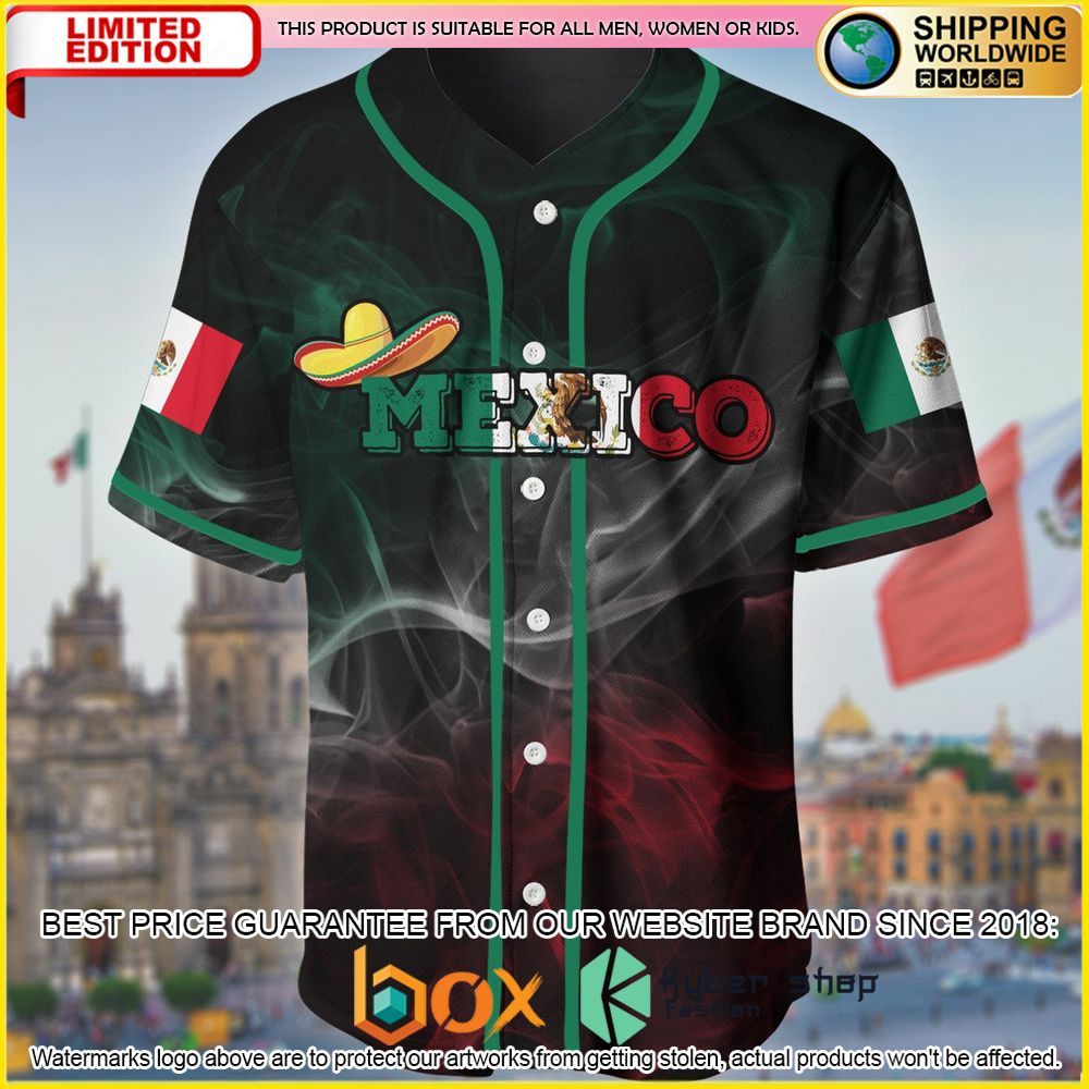 NEW Mexico Flag Custom Name Premium Baseball Jersey 5