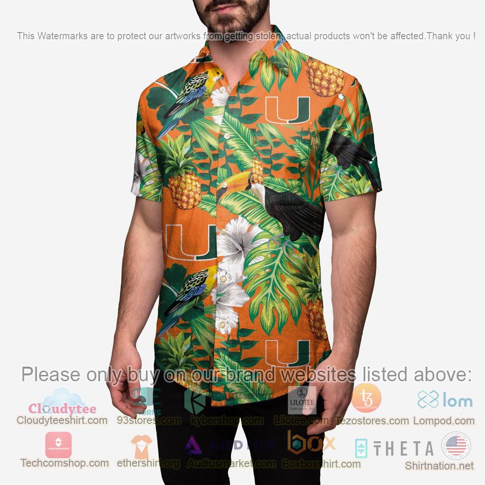 HOT Miami Hurricanes Floral Button-Up Hawaii Shirt 2