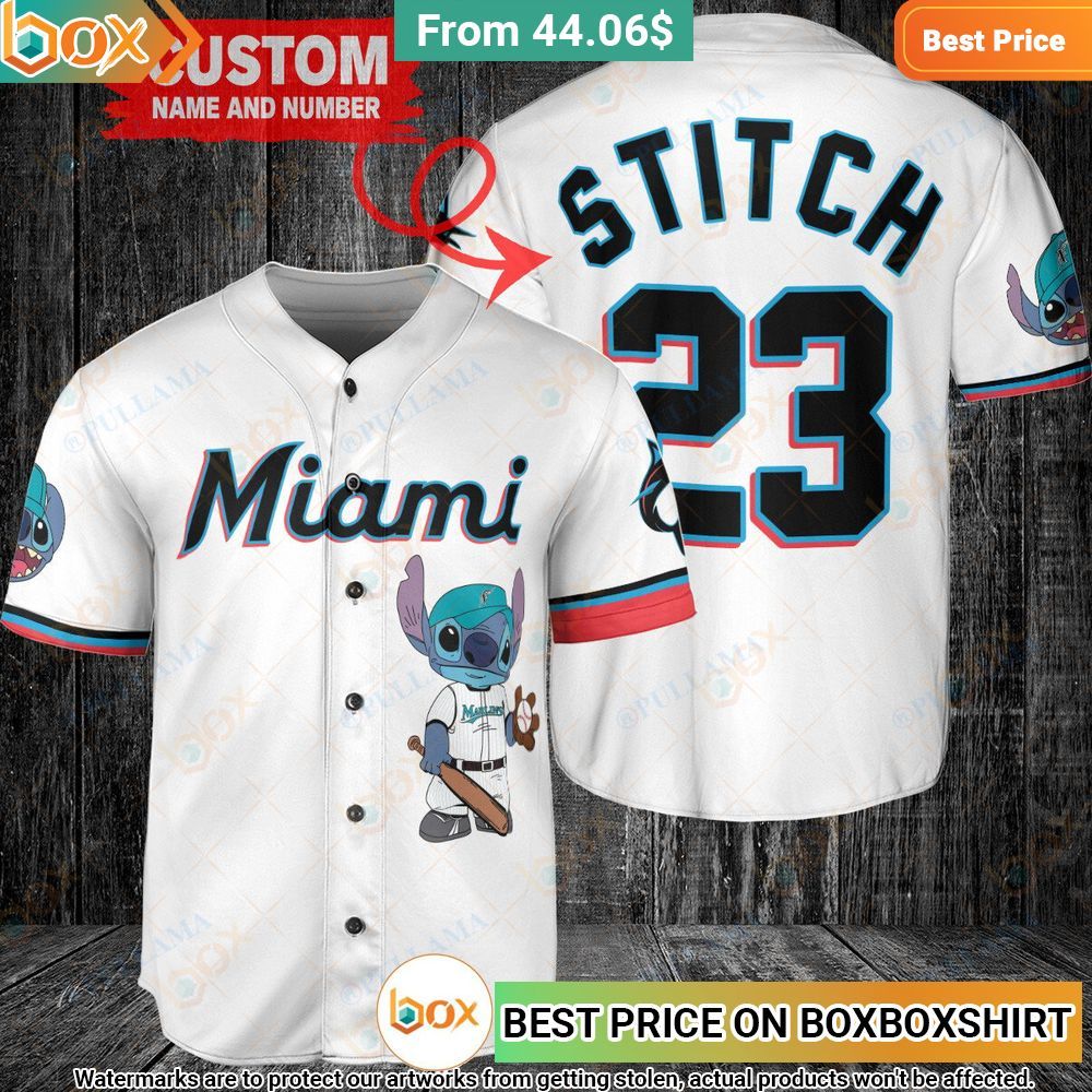 Miami Marlins Stitch Personalized Baseball Jersey 1