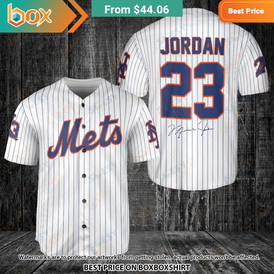 BEST Michael Jordan 23 New York Mets Baseball Jersey 1