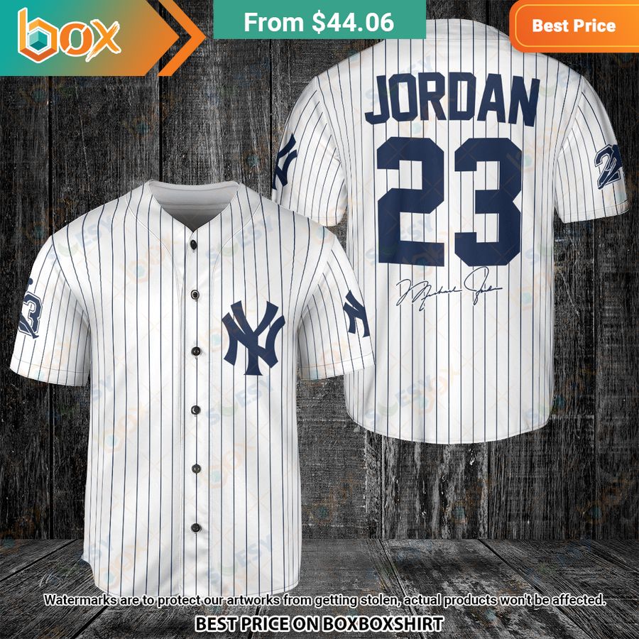 BEST Michael Jordan 23 Yankees Baseball Jersey 1