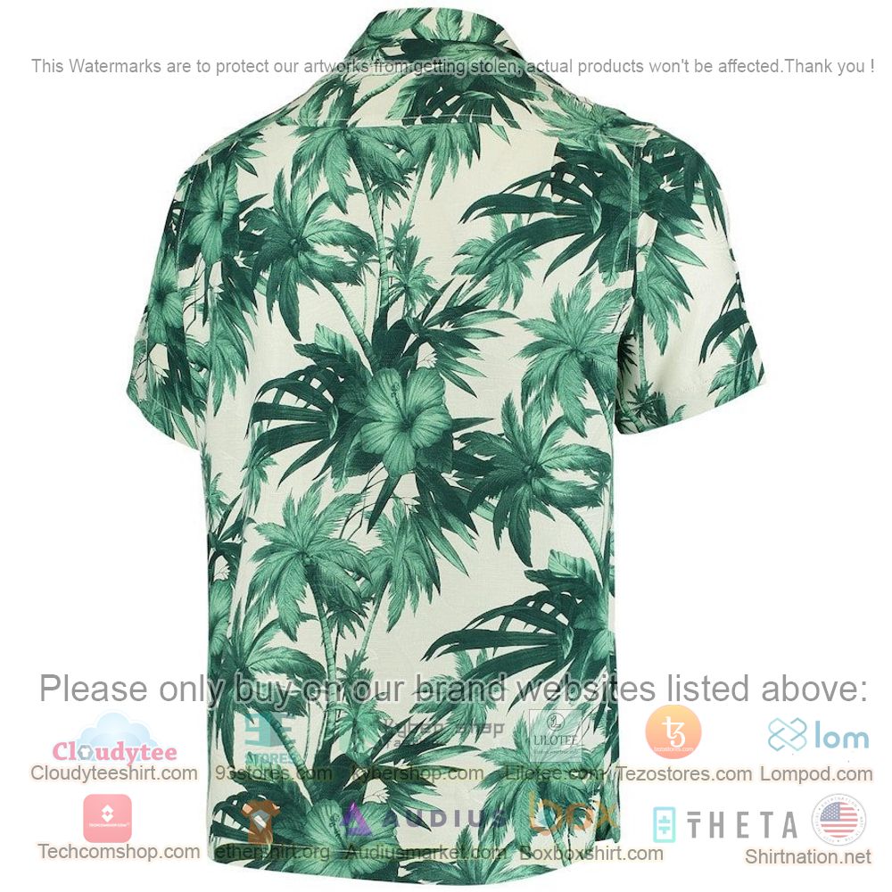HOT Michigan State Spartans Green Harbor Island Hibiscus Button-Up Hawaii Shirt 3