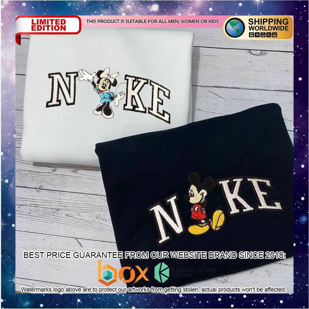 HOT Mickey x Minnie Mouse Nike Embroidered Shirt 1