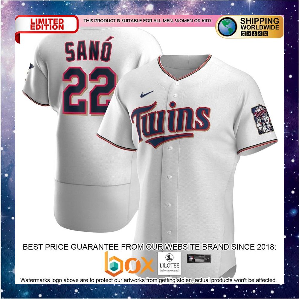 NEW Miguel Sano Minnesota Twins Home Authentic Player White Baseball Jersey 1