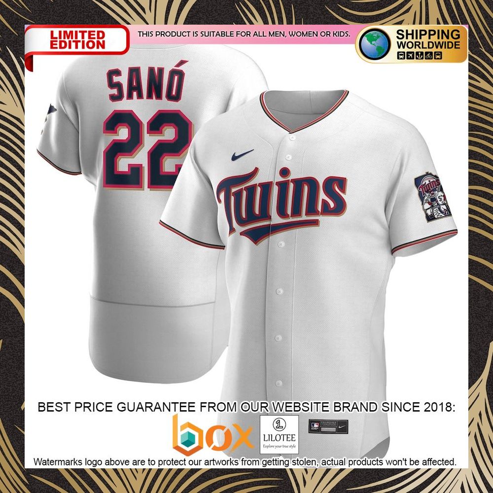 NEW Miguel Sano Minnesota Twins Home Authentic Player White Baseball Jersey 4