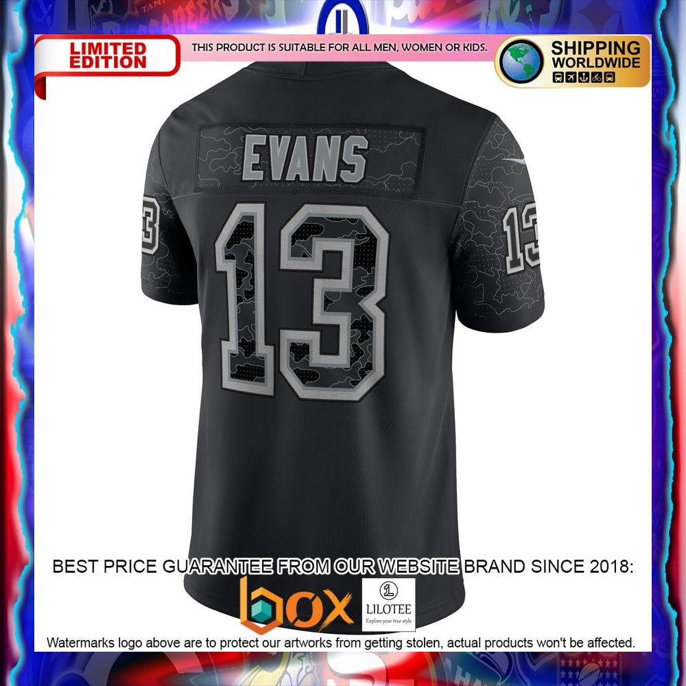 NEW Mike Evans Tampa Bay Buccaneers RFLCTV Black Football Jersey 12