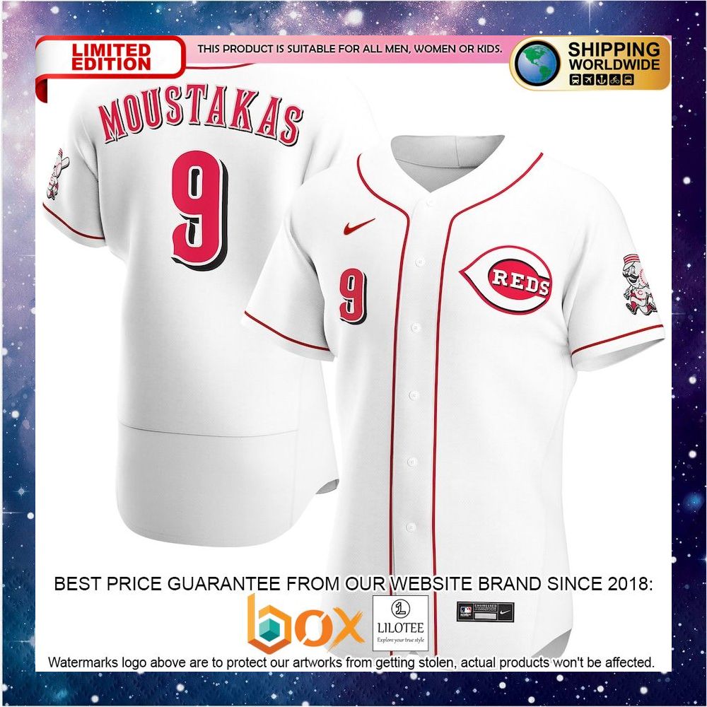 NEW Mike Moustakas Cincinnati Reds Home Authentic Player White Baseball Jersey 1