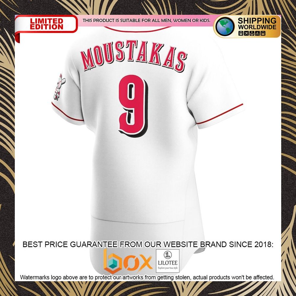 NEW Mike Moustakas Cincinnati Reds Home Authentic Player White Baseball Jersey 6