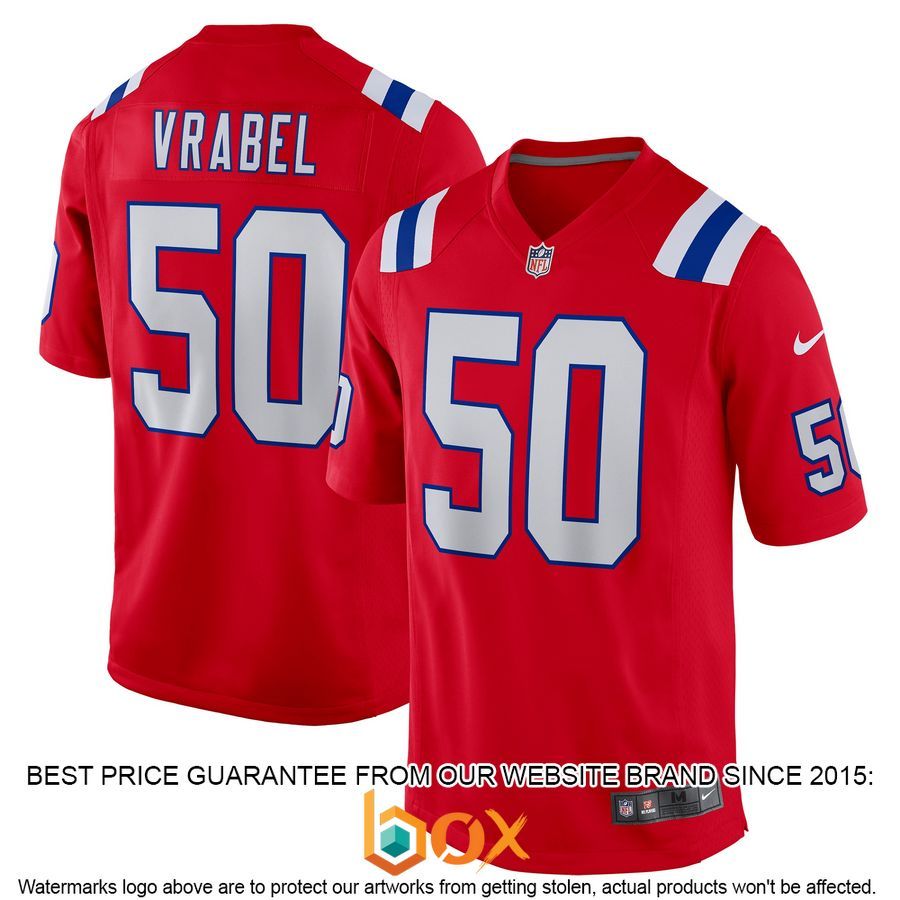 NEW Mike Vrabel New England Patriots Retired Alternate Red Football Jersey 16