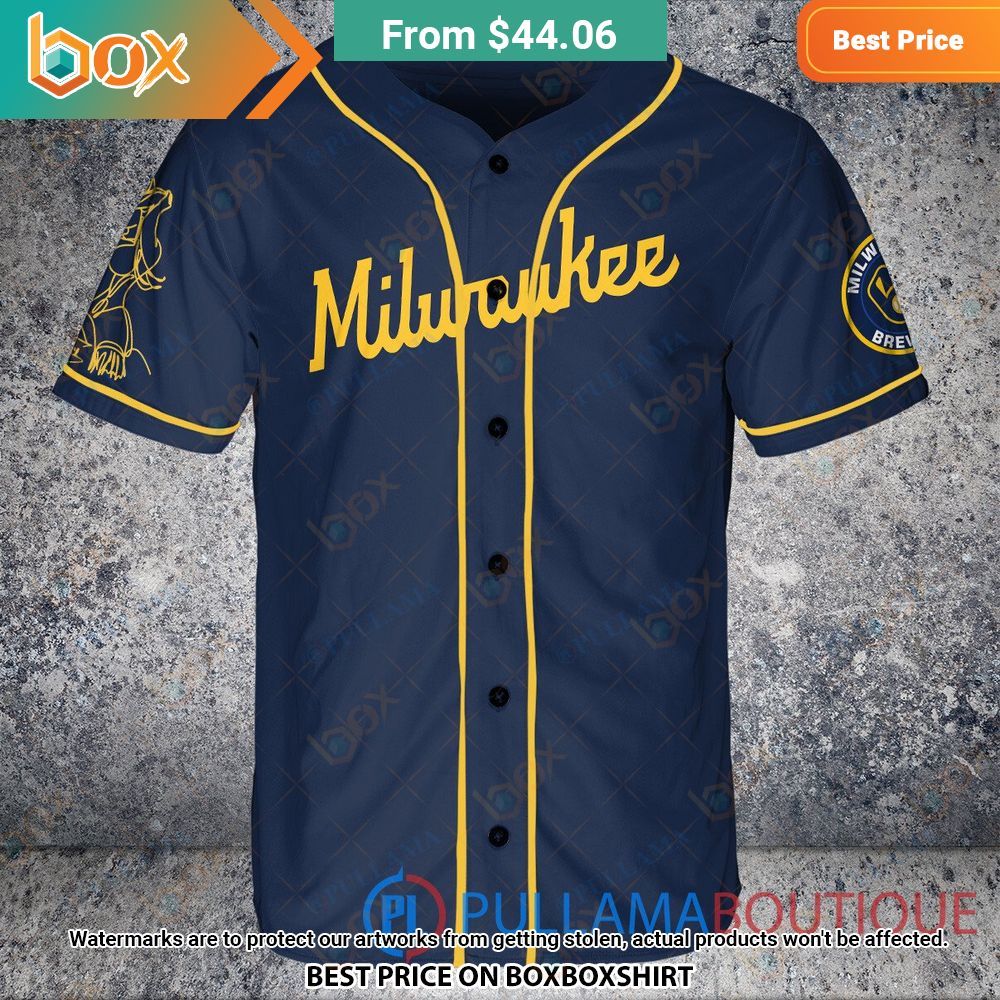 Milwaukee Brewers Beyonce Navy Baseball Jersey 4
