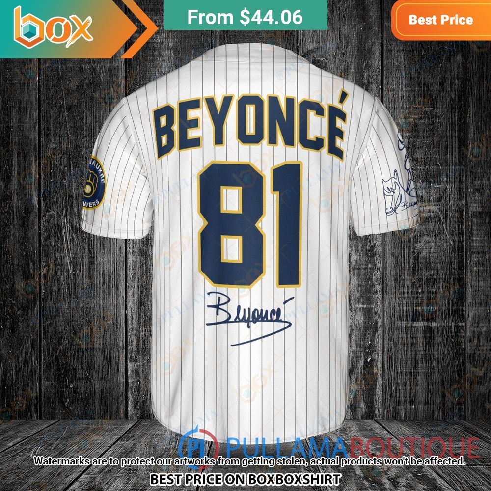 Milwaukee Brewers Beyonce White Baseball Jersey 3