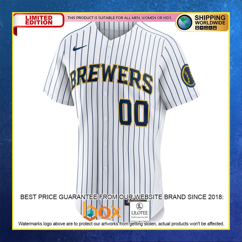 HOT Milwaukee Brewers Custom Name Number White Baseball Jersey Shirt 5