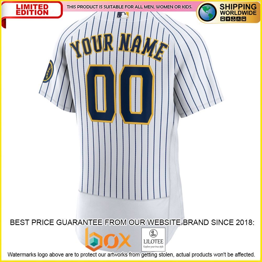 HOT Milwaukee Brewers Custom Name Number White Baseball Jersey Shirt 3