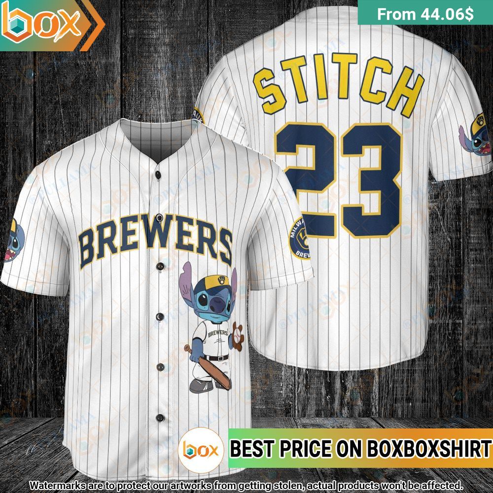 Milwaukee Brewers Stitch Custom Baseball Jersey 1