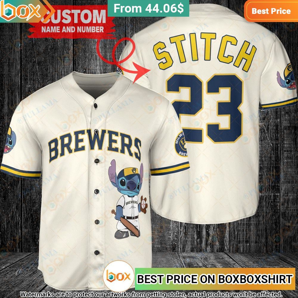 Milwaukee Brewers Stitch Personalized Baseball Jersey 1