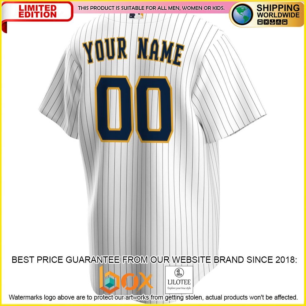 HOT Milwaukee Brewers Team Custom Name Number White Baseball Jersey Shirt 3