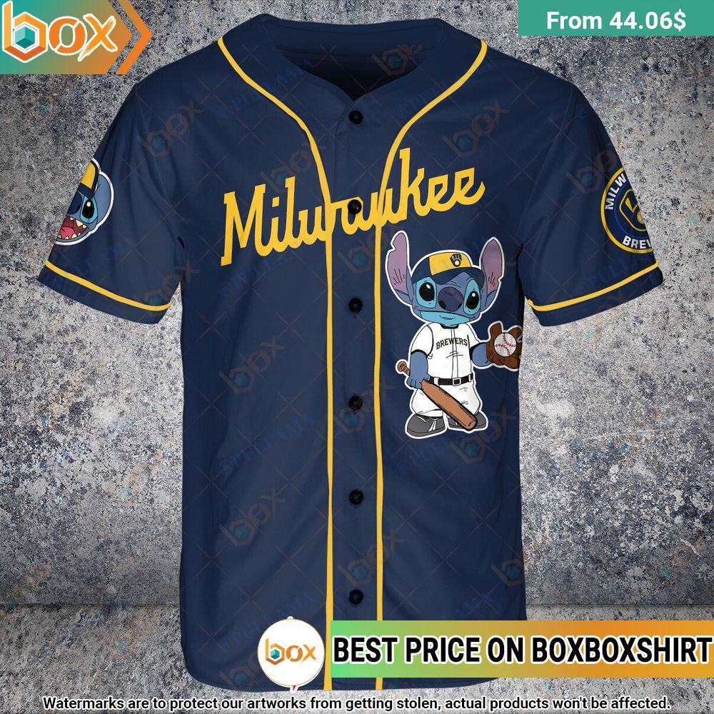 Milwaukee Brewers Team Stitch Personalized Baseball Jersey 2