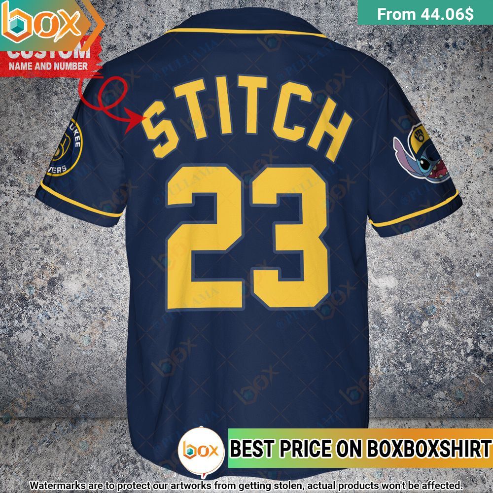Milwaukee Brewers Team Stitch Personalized Baseball Jersey 5