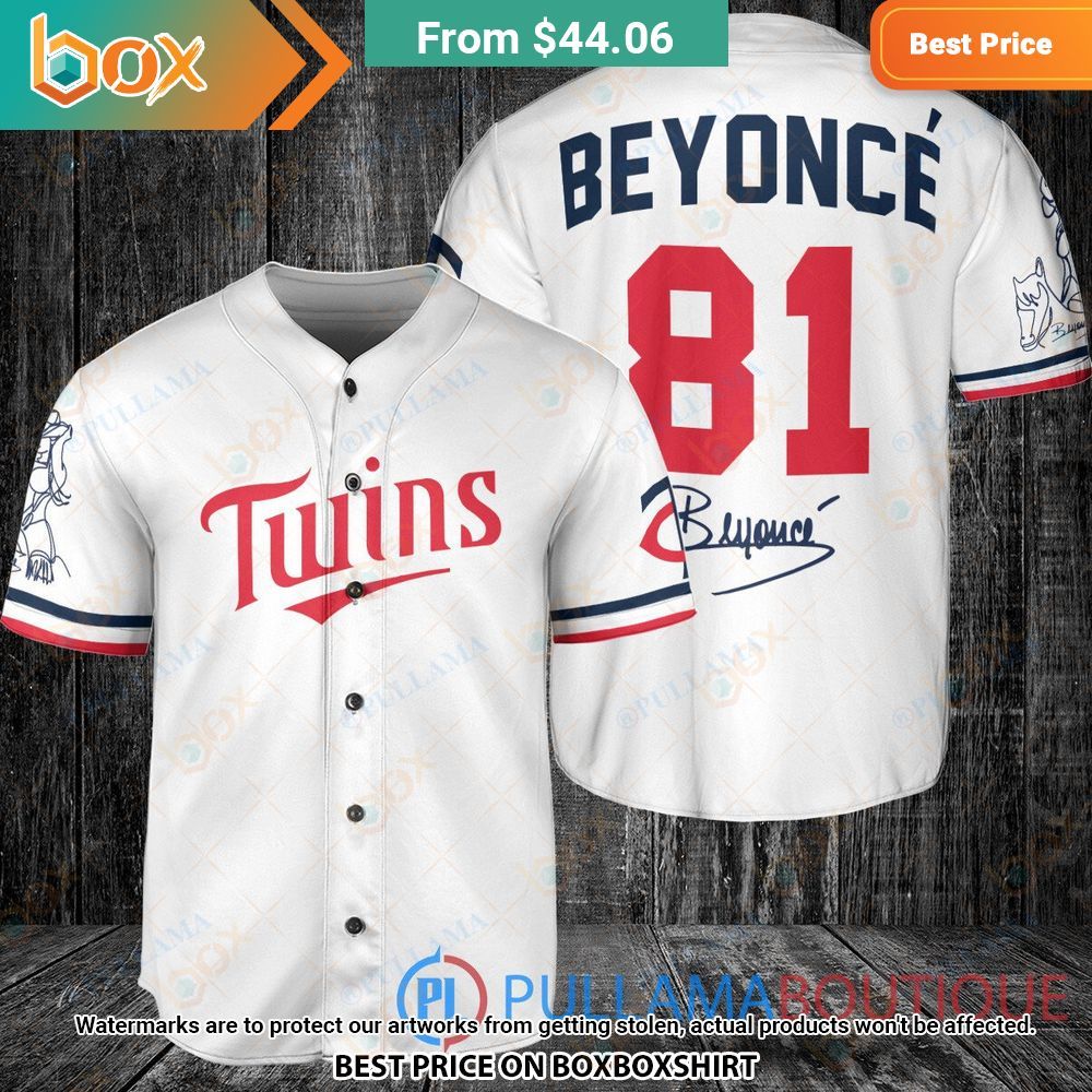 Minnesota Twins Beyonce White Baseball Jersey 7