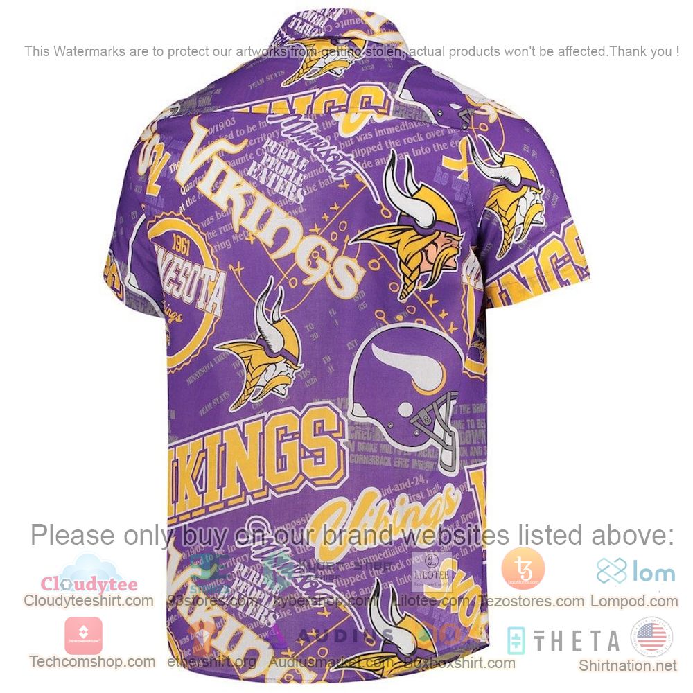 HOT Minnesota Vikings Purple Button-Up Hawaii Shirt 3