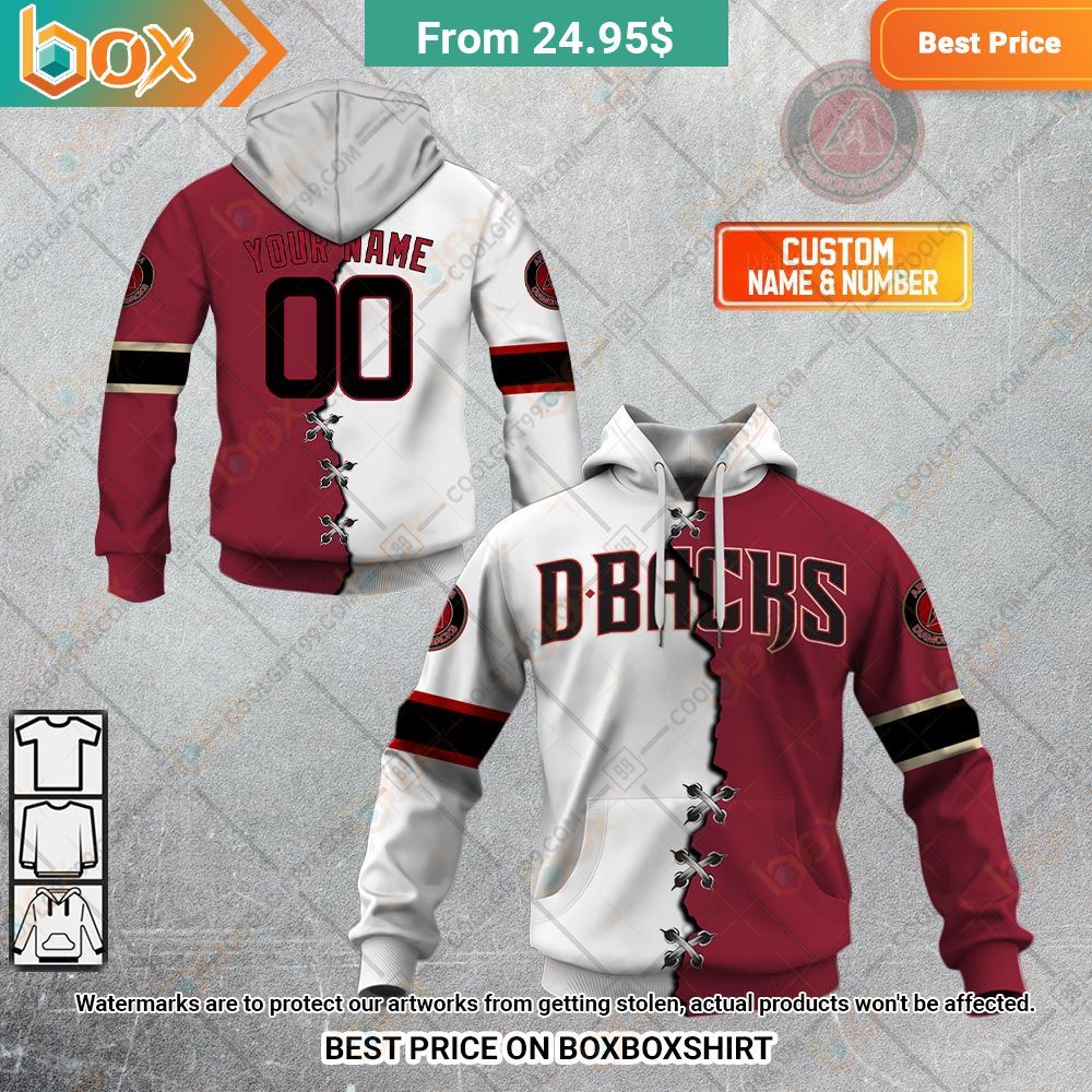 mlb arizona diamondbacks mix jersey personalized hoodie 1 898