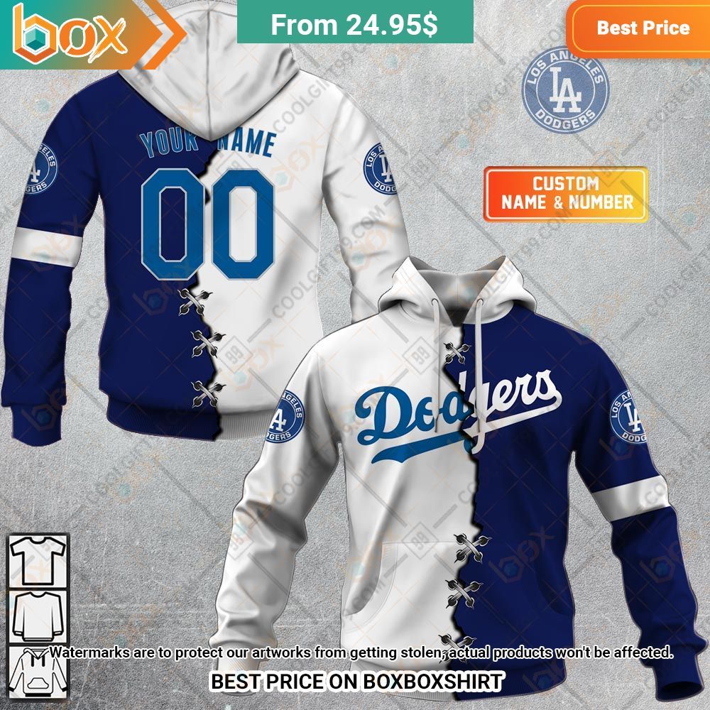 mlb los angeles dodgers mix jersey personalized hoodie 1 563