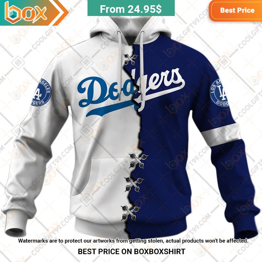 mlb los angeles dodgers mix jersey personalized hoodie 2 964