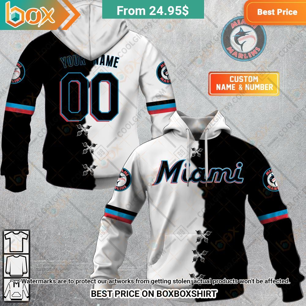 mlb miami marlins mix jersey personalized hoodie 1 777