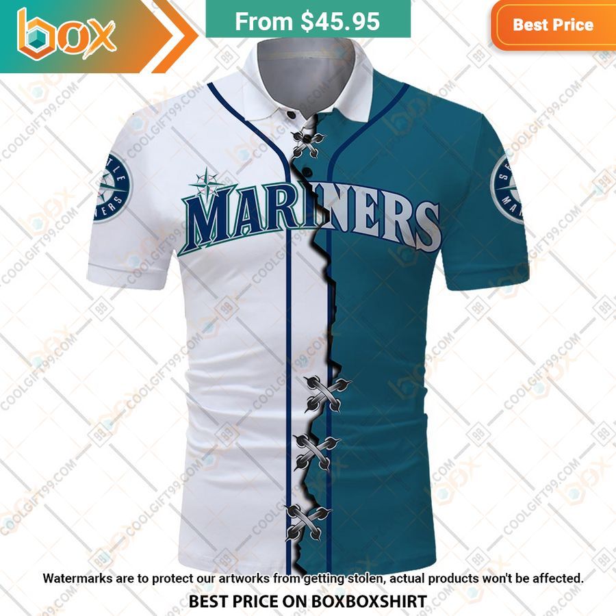 HOT MLB Seattle Mariners Mix jersey Style Polo Shirt 8
