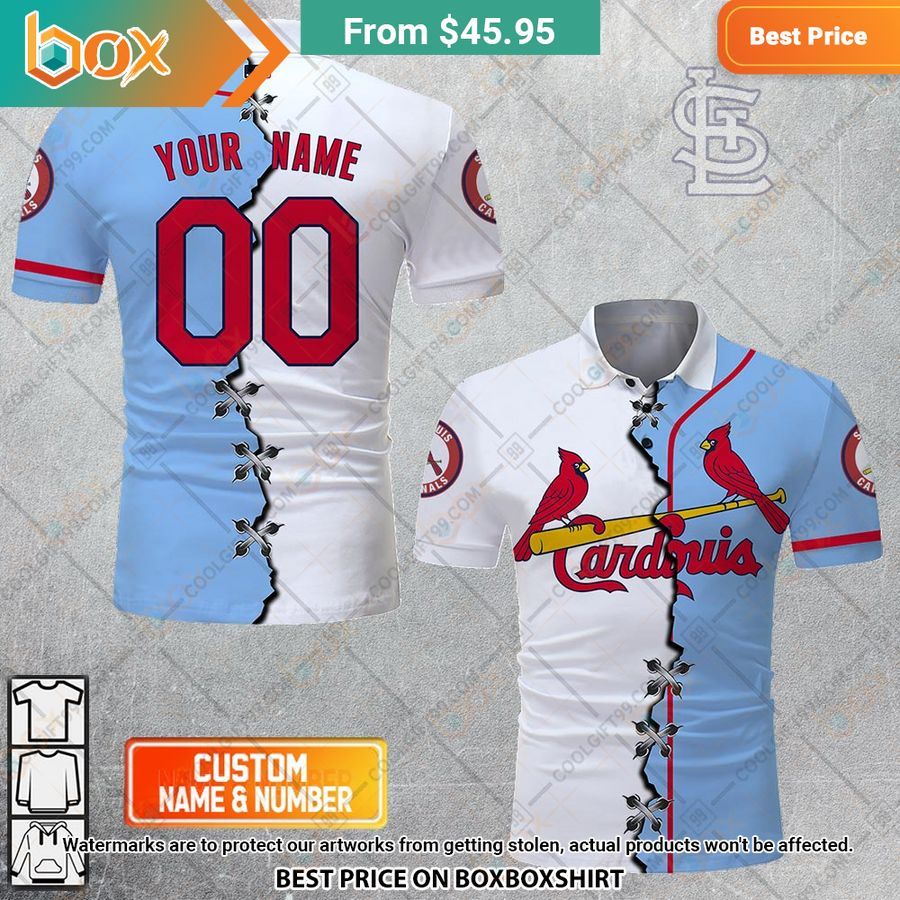 HOT MLB St. Louis Cardinals Mix jersey Style Polo Shirt 7