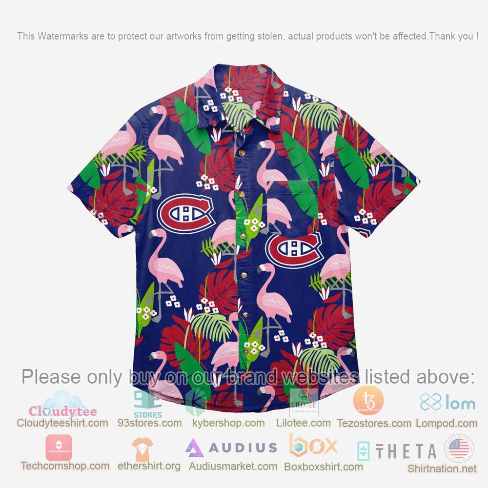 HOT Montreal Canadiens Floral Button-Up Hawaii Shirt 1