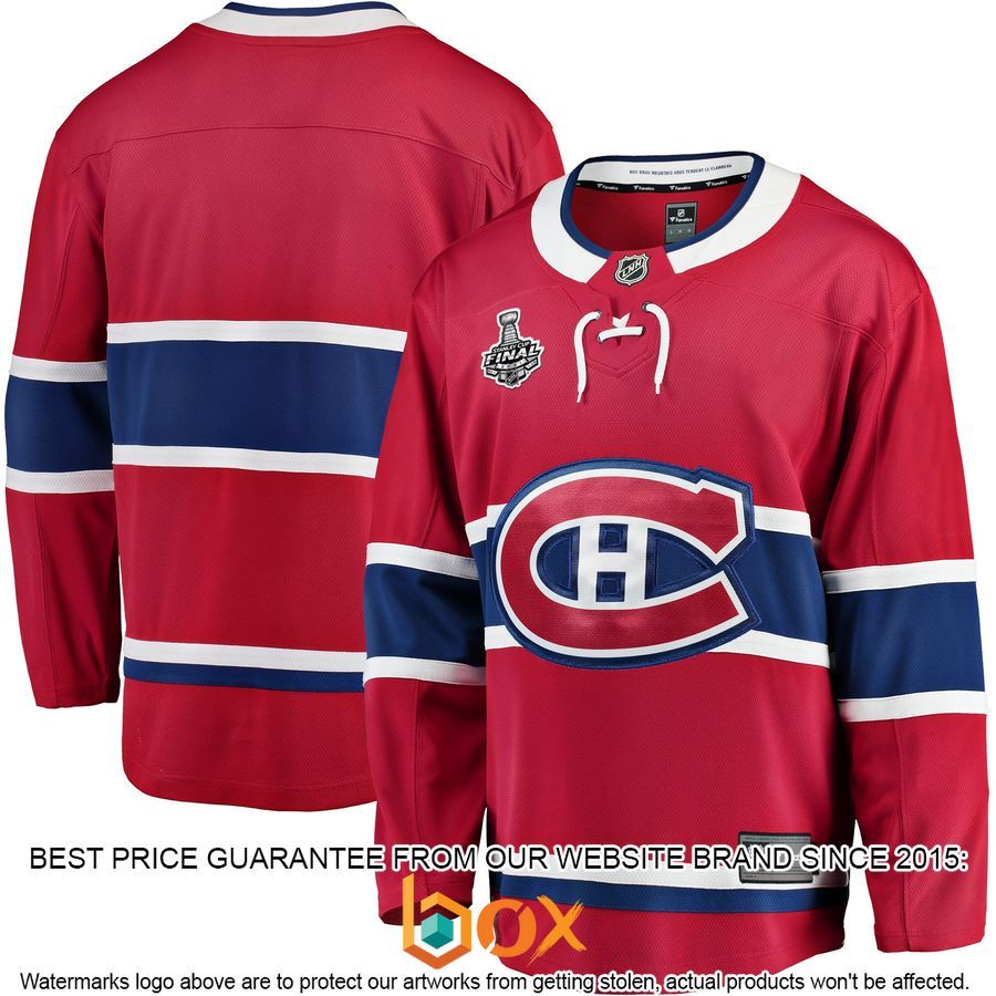 NEW Montreal Canadiens Home 2021 Stanley Cup Final Bound Red Hockey Jersey 1