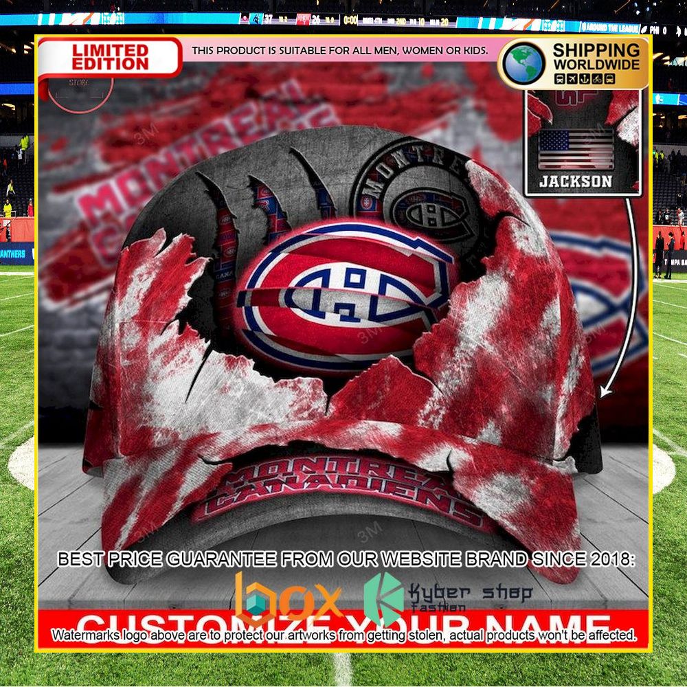NEW Montreal Canadiens Skull NHL Custom Name Cap Hat 7