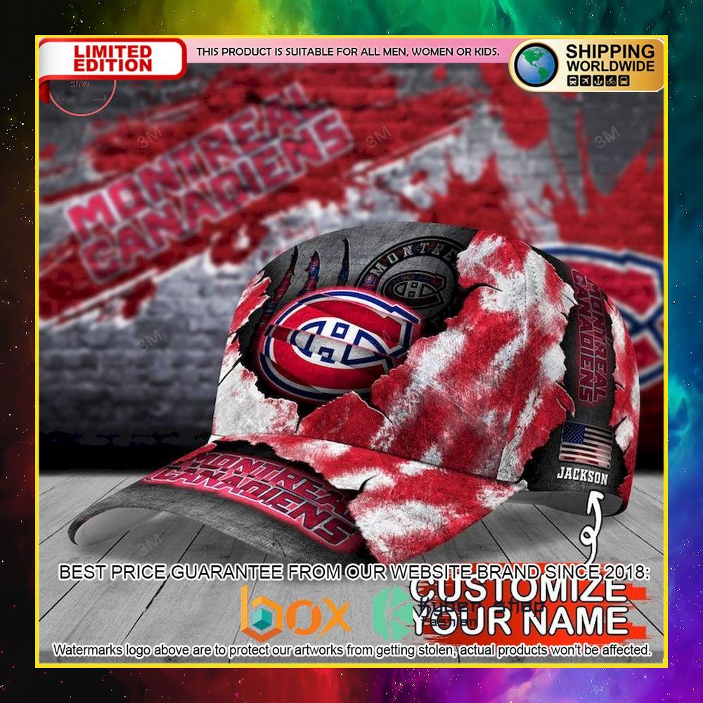 NEW Montreal Canadiens Skull NHL Custom Name Cap Hat 5