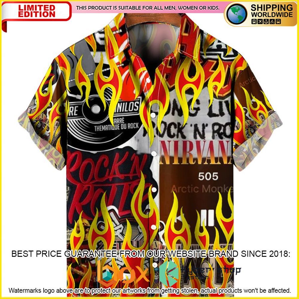 NEW Music Rock Music Red Flame Chill 3D Hawaii Shirt 1