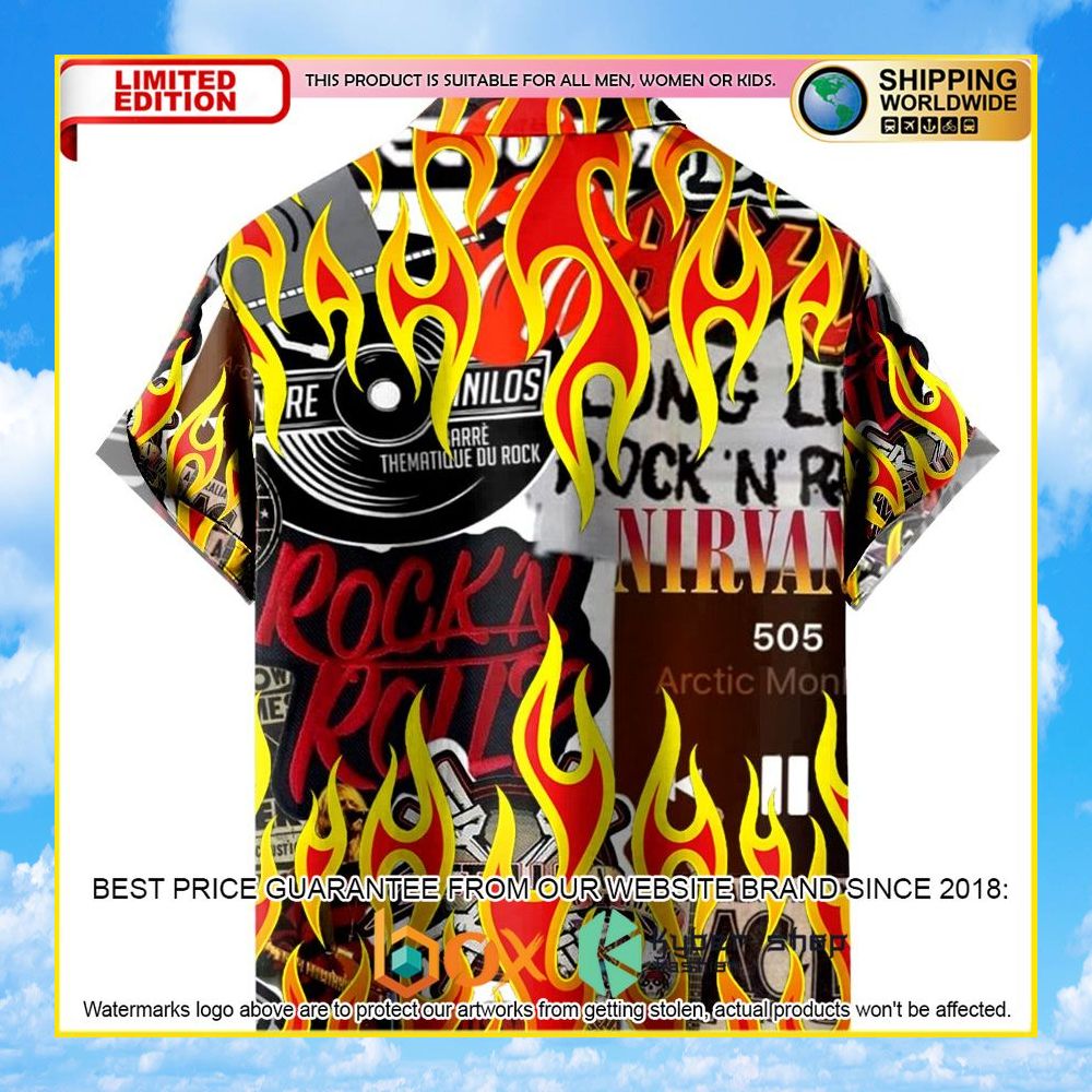 NEW Music Rock Music Red Flame Chill 3D Hawaii Shirt 6