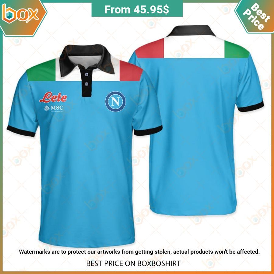 BEST Napoli FLAG OF THE ITALY Blue Polo 3