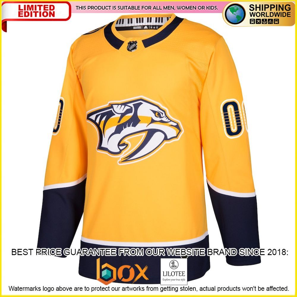 NEW Nashville Predators Adidas Away Custom White Premium Hockey Jersey 5