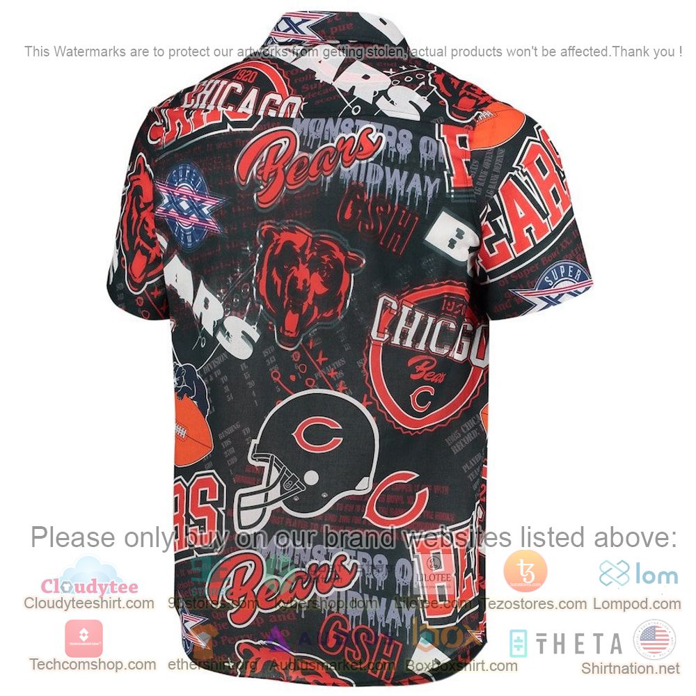 HOT Navy Chicago Bears Button-Up Hawaii Shirt 3