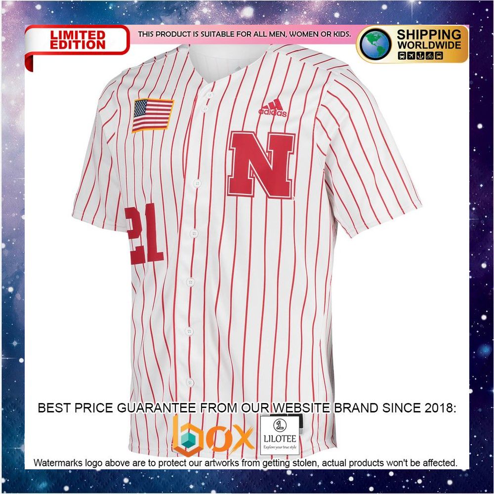 NEW Nebraska Huskers adidas Replica White Baseball Jersey 2