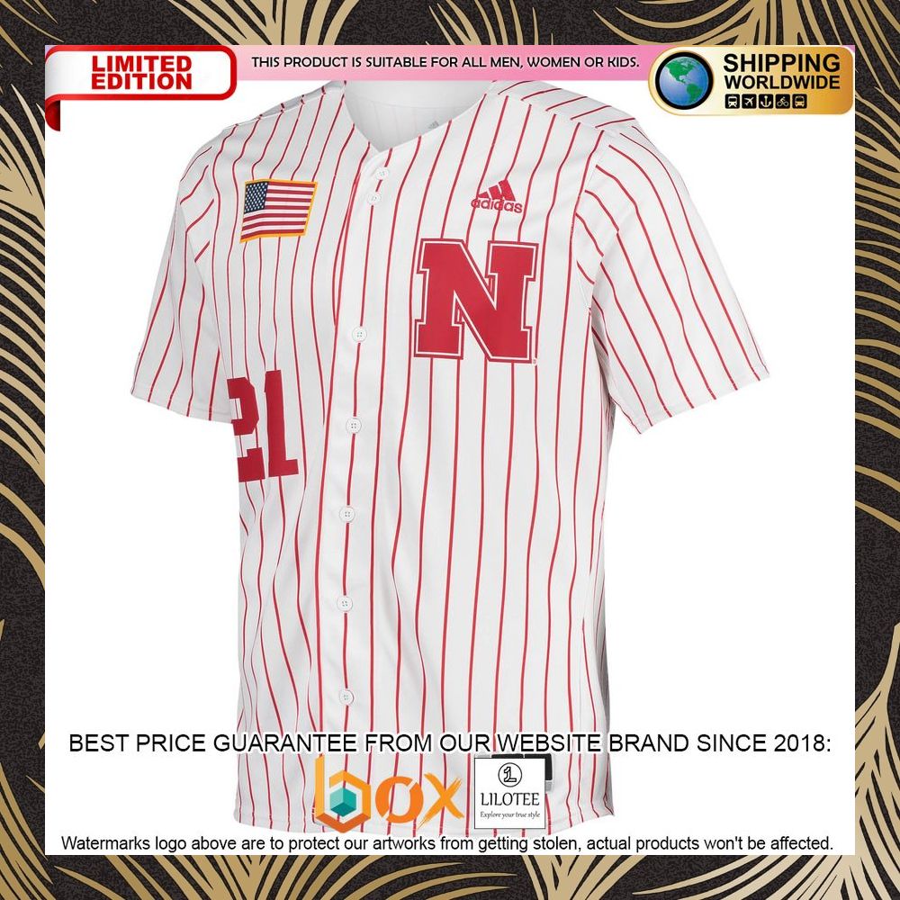 NEW Nebraska Huskers adidas Replica White Baseball Jersey 6
