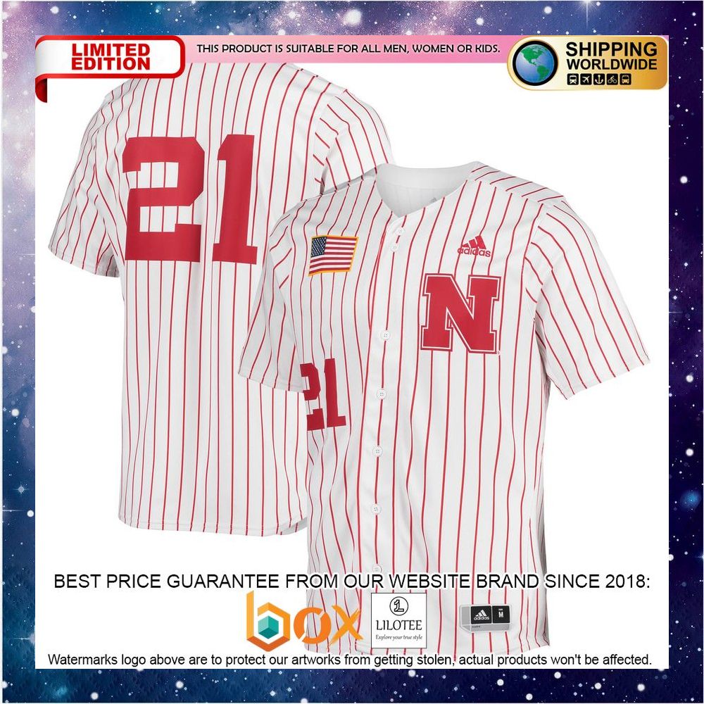 NEW Nebraska Huskers adidas Replica White Baseball Jersey 4